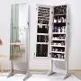 ORAF Jewelry Organizer,Jewelry Armoire Cabinet Standing Jewelry Boxes with Full Body Mirror and Large Storage Lockable Wooden Cabinet