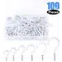 Glarks 100-Pieces 6 Sizes White Vinyl Coated Cup Hooks Screw-in Ceiling Hooks Screw Hooks Mug Hooks Hangers Assortment Kit for Home and Office Use Glarks 100-Pieces 6 Sizes White Vinyl Coated Cup Hooks Screw-in Ceiling Hooks Screw Hooks Mug Hooks Hangers Assortment Kit for Home and Office Use