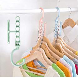 10PC Random Color Circle Creative Hanger Organizer Anti-Slip Clothes Hanger Plastic Multilayer Windproof Hanger Fixed Buckle Household Decoration