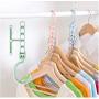 10PC Random Color Circle Creative Hanger Organizer Anti-Slip Clothes Hanger Plastic Multilayer Windproof Hanger Fixed Buckle Household Decoration