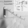 Newdora [2 Pack] Folding Wall Mounted Clothes Hanger Rack Clothes Hook Stainless Steel with Swing Arm Holder Clothing Hanging System Closet Storage Organizer Heavy Duty Drying Rack Wall Mount Hanger