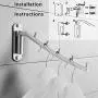 Newdora [2 Pack] Folding Wall Mounted Clothes Hanger Rack Clothes Hook Stainless Steel with Swing Arm Holder Clothing Hanging System Closet Storage Organizer Heavy Duty Drying Rack Wall Mount Hanger