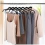 10pcs Random Color Flocking Clothes Hangers with Clip Non-Slip Stand Rack Pants Skirt Kid Drying Clothing Adjustable Hangers