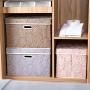 Prandom Large Stackable Storage Bins with Lids Fabric Decorative Storage Boxes Cubes Organizer Containers Baskets with Cover Handles Divider for Bedroom Closet Living Room 17.7x11.8x11.8 Inch 3 Pack