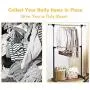 Tangkula Rolling Garment Rack, Clothes Racks Organizer, Adjustable Double Rod Garment Rack Clothes Hanger Stand Organizer