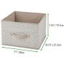 mDesign Soft Fabric Closet Storage Organizer Holder Cube Bin Box, Open Top, Front Handle for Closet, Bedroom, Bathroom, Entryway, Office - Chevron Print, 10 Pack - Taupe/Natural