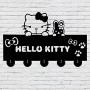LYX Hello Kitty Cat Silhouette Wooden Hanger Christmas Unique Gift Clothes Hat Key Hook/Coat Rack/Wall Hook Modern Home Decoration Wall Stickers Kitchen Bathroom Towel Hook,Black Wall Mounted Hook