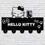 LYX Hello Kitty Cat Silhouette Wooden Hanger Christmas Unique Gift Clothes Hat Key Hook/Coat Rack/Wall Hook Modern Home Decoration Wall Stickers Kitchen Bathroom Towel Hook,Black Wall Mounted Hook