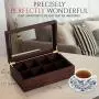 Apace Living Tea Boxes - Luxury Wooden Tea Storage Chest from The Premier Collection - 8 Adjustable Compartment Tea Bags Organizer Container - Elegantly Handmade w/Scratch Resistant Window