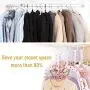 COCIVIVRE Closet Space Saving Hangers, 5 Pack Multi-Purpose Plastic Magic Hangers Cascading Hanger Updated Hook Design Plastic Sturdy Hangers for Organizing Wardrobe Clothing Hanger (White)