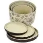 Household Essentials 3-Piece Hat Boxes Set with Faux Leather Lids, Floral Pattern Household Essentials 3-Piece Hat Boxes Set with Faux Leather Lids, Floral Pattern