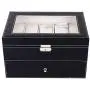 Chirde 20 Slots Watch Boxes Jewelry Display Case, Dual Layer Watch Holder Organizer with Lock and Key (US Stock) Chirde 20 Slots Watch Boxes Jewelry Display Case, Dual Layer Watch Holder Organizer with Lock and Key (US Stock)