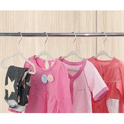 ESYLIFE Baby Velvet Hangers Non Slip Toddlers Clothes Hanger - 30 Pack Beige