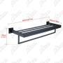 Alise GA7215B Bathroom Towel Rack/Rail Holder Towel Shelf Hanger Wall Mount,SUS 304 Stainless Steel Matte Black