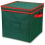 Christmas Ornament Storage Boxes with Lid - Adjustable Dividers and 4 Adjustable Layers - Holds up to 64 Round Ornaments - Holiday Storage (Green)