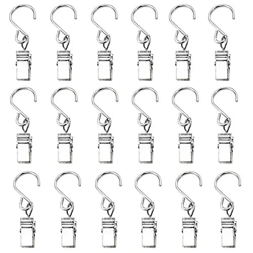 Esfun 50 Pack Party Light Hanger, Gutter Hangers for Lights, Curtain Clips Hanging Clamp Hooks Hanger Clips for Curtain Photos String Party Lights Awning Curtain Home Decoration Art Craft