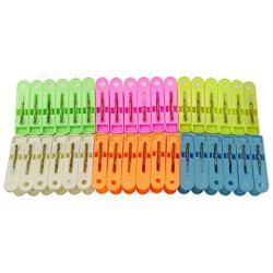 Little Things Colorful 36 Clips Pack Pegs Plastic Laundry Clothespins Hangers Spring Clamp
