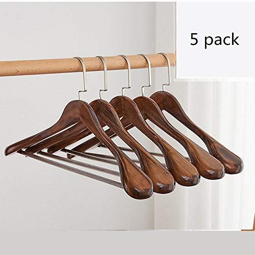 Iddefee Clothes Hanger Wooden Collection Hangers for Adult Everyday Standard Use Clothing Hangers Suit Clothes Hangers 5 Pack for Home Pants Hangers (Color : Brown, Size : 45x23.5cm)