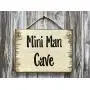 BABE CAVE, Man Cave, She Shed Sign, Cream Antique White Wood with twine hanger, 6X8 Reclaimed Wall HUMOR FUNNY Sign