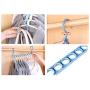 HHXD 3Pcs Clothes Hanger Organizer,9 Holes Double Hook Storage Coat Hangers Modern/Blue / 3pcs