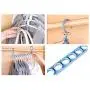 HHXD 3Pcs Clothes Hanger Organizer,9 Holes Double Hook Storage Coat Hangers Modern/Blue / 3pcs