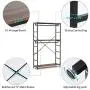 Tribesigns Double Rod Closet Organizer, Free Standing 3 Tiers Shelves Clothes Garment Racks, Large Heavy Duty Clothing Storage Shelving Unit for Bedroom Laundry Room, Vingate Walnut Finsh & Metal Fram