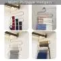 BKONY Multi-Purpose Pants Hangers, S-Type 5 Layers Stainless Steel Clothes Hangers Storage Pant Rack Closet Space Saver for Trousers Jeans Towels Scarf Tie