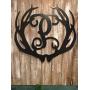 Metal Antler Initial Door Hanger 24 inch ACM Metal Deer Wall Decor Antler Initial Sign Deer Wall Decor Antler Wreath Antler Decor Deer Decor Metal Sign For Garage Man Cave QUICK SHIPPING