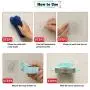 Aiamo Broom Mop Holder, Wall-Mounted Multi-Function Tools Hanger with, Handles Up Diameter to 1.25-Inches (2 PCS Blue)