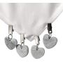 WHW Whole House Worlds Natural Stone Hearts Table Cloth Weights on Clip Hangers, Light Gray, Set of 4