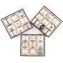 JackCubeDesign Stackable Jewelry Leather Bracelet Tray Earring Necklace Ring Organizer Display Storage Boxes Holder with 27 Pillows(Set of 3, 10.2 X 9.1 X 2.2 inches)- :MK407A