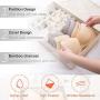 LEEFE Drawer Organizer with Lids, 2 Pack Foldable Divider Organizers Closet Underwear Storage Boxes for Sortin Socks, Bra, Scarves and Lingerie in Wardrobe or Under Bed, Breathable Washable Linen Fabric