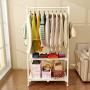 COAT RACK Solid Wood Hangers Living Room Bedroom Clothes Rack Floor Hanger H155CM W76CM,White