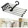 5PC Random Color 5 in 1 Pant Rack Shelves Stainless Steel Clothes Hangers Multi-Functional Wardrobe Magic Hanger