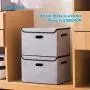Seckon Collapsible Storage Boxes Container Bins with Lids Covers[2Pack] Large Odorless Linen Fabric Storage Organizers Cube with Metal Handles for Office, Bedroom, Closet, Toys