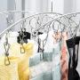 Hamek 3 Pack Stainless Steel Clothes Drying Rack 10 Clips Metal Clothespins, Portable Laundry Drying Rack Clothes Hanger