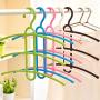 Layers Clothes Hanger Fishbone Type Clothing Towel Storage Rack Closet Wardrobe Space Saver Hanging Rack,Brown,M