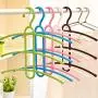 Layers Clothes Hanger Fishbone Type Clothing Towel Storage Rack Closet Wardrobe Space Saver Hanging Rack,Brown,M