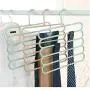 5PC Random Color 5-Layer Clothes Hanger Drying Racks Multi-Functional Innovative Hanger Multi-Storey Scarf Racks Anti-Slip Pants Folder Decoration