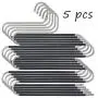Multi-Purpose Pants Hangers S-Shaped Non Slip Hangers Closet Space Saver for Jeans Scarf Tie Clothes(5PCS)