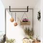 SONGMICS Wall-Mounted Clothes Rack, Industrial Pipe Clothes Hanging Bar, Space-Saving, 43.3 x 11.8 x 11.5 Inches, Holds up to 132 lb, Easy Assembly, for Small Space, Black UHSR64BK
