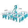 Plastic Foldable Portable Floding Bra Socks Underwear Hanging Dryer Clothes Drying Hanger Rack with 28 Clips ,Blue