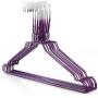 HANGERWORLD 20 Purple Coating 16inch Metal Wire 13 Gauge Pants Bar Coat Clothes Garment Hangers