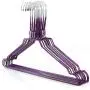 HANGERWORLD 20 Purple Coating 16inch Metal Wire 13 Gauge Pants Bar Coat Clothes Garment Hangers