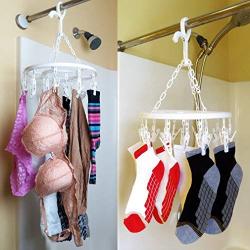 Evelots Clip and Drip Clothes/Laundry Drying Hanger with 16 Clips Total-Set/2