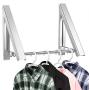 LECDDL Retractable Clothes Racks - Laundry Hangers Wall Mount - Wall Mounted Folding Clothes Hanger Drying Rack - Waterproof Indoor Outdoor Wall Mounted Clothes Hanger, 2 Racks with Rod