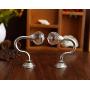 1 Pair(2Pcs) Retro Crystal Wall Window Decorative Curtain Drapery Tieback Hanger Holdbacks Clip Ring Rod Wall Bracket Hook Hanger Holder for Curtain Clothes Hat Coat Shoulder Bag Towel(Silver)