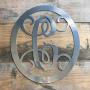 Metal Monogram Letter, Monogram Wreath, Door Hanger Monogram, Metal Monogram Letter, Oval Monogramed Wreath, Wall Art