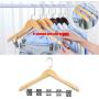 YOYOHOT 1/5pc Light Wood Hanger Clothes Hangers Non Slip 360 Degree Rotating Hooks Hang All Kinds of Clothes