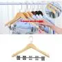 YOYOHOT 1/5pc Light Wood Hanger Clothes Hangers Non Slip 360 Degree Rotating Hooks Hang All Kinds of Clothes